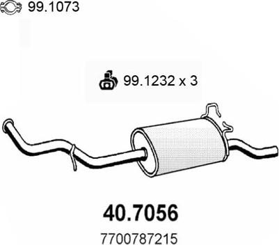 ASSO 40.7056 - Глушник вихлопних газів кінцевий autocars.com.ua