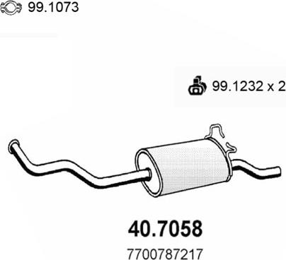 ASSO 40.7058 - Глушник вихлопних газів кінцевий autocars.com.ua