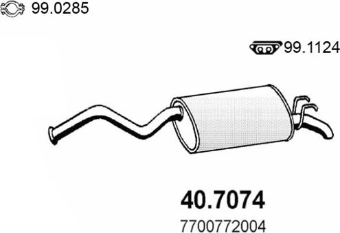 ASSO 40.7074 - Глушник вихлопних газів кінцевий autocars.com.ua