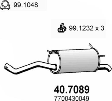 ASSO 40.7089 - Глушник вихлопних газів кінцевий autocars.com.ua