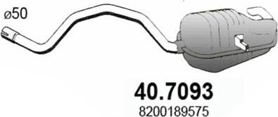 ASSO 40.7093 - Глушитель выхлопных газов, конечный avtokuzovplus.com.ua