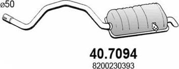 ASSO 40.7094 - Глушник вихлопних газів кінцевий autocars.com.ua