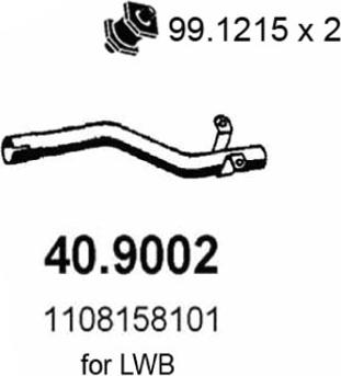 ASSO 40.9002 - Труба выхлопного газа avtokuzovplus.com.ua