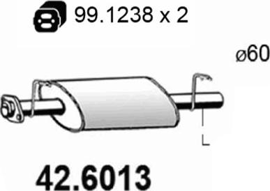 ASSO 42.6013 - Середній глушник вихлопних газів autocars.com.ua
