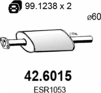 ASSO 42.6015 - Середній глушник вихлопних газів autocars.com.ua