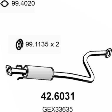 ASSO 42.6031 - Средний глушитель выхлопных газов autodnr.net