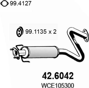ASSO 42.6042 - Середній глушник вихлопних газів autocars.com.ua