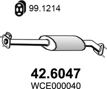 ASSO 42.6047 - Середній глушник вихлопних газів autocars.com.ua