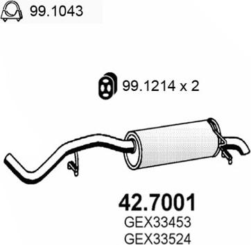 ASSO 42.7001 - Глушник вихлопних газів кінцевий autocars.com.ua