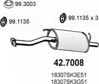 ASSO 42.7008 - Глушитель выхлопных газов, конечный avtokuzovplus.com.ua