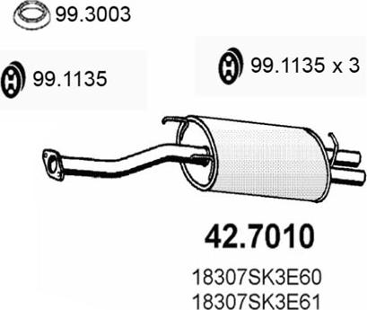 ASSO 42.7010 - Глушитель выхлопных газов, конечный autodnr.net