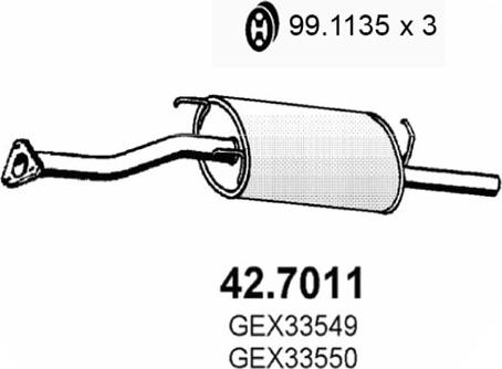 ASSO 42.7011 - Глушник вихлопних газів кінцевий autocars.com.ua