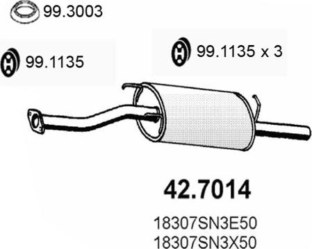 ASSO 42.7014 - Глушник вихлопних газів кінцевий autocars.com.ua