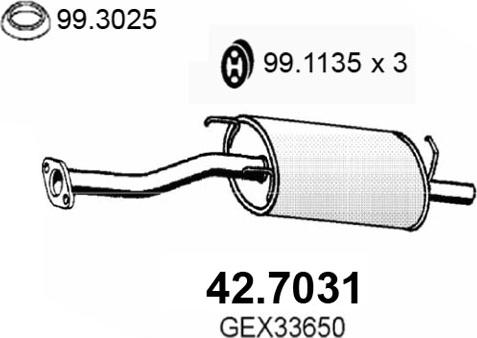 ASSO 42.7031 - Глушник вихлопних газів кінцевий autocars.com.ua