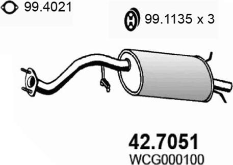 ASSO 42.7051 - Глушник вихлопних газів кінцевий autocars.com.ua