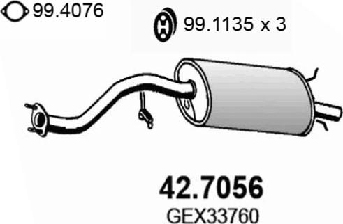 ASSO 42.7056 - Глушник вихлопних газів кінцевий autocars.com.ua