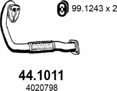 ASSO 44.1011 - Труба вихлопного газу autocars.com.ua