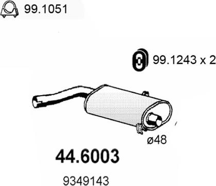 ASSO 44.6003 - Средний глушитель выхлопных газов autodnr.net