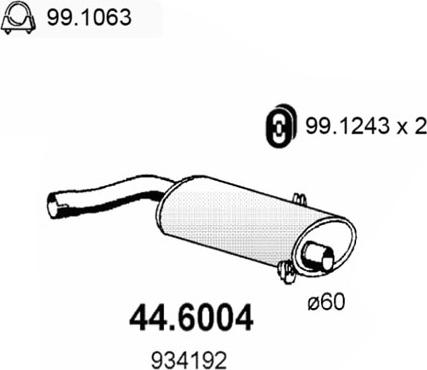 ASSO 44.6004 - Средний глушитель выхлопных газов avtokuzovplus.com.ua