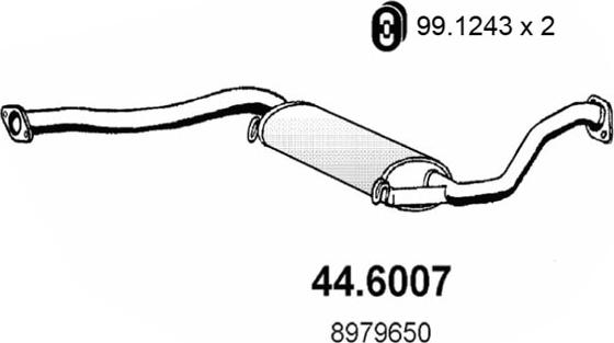 ASSO 44.6007 - Середній глушник вихлопних газів autocars.com.ua