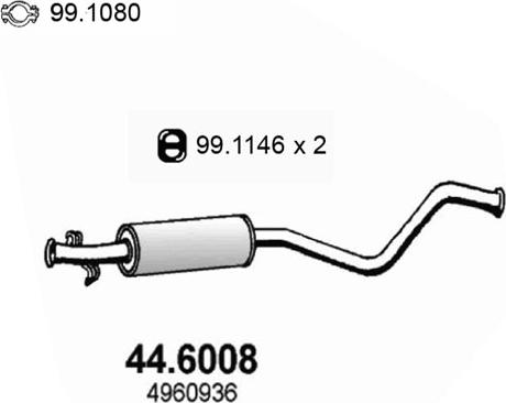 ASSO 44.6008 - Средний глушитель выхлопных газов autodnr.net