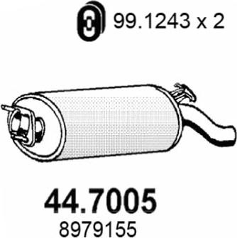 ASSO 44.7005 - Глушитель выхлопных газов, конечный avtokuzovplus.com.ua