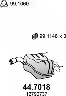 ASSO 44.7018 - Глушитель выхлопных газов, конечный autodnr.net