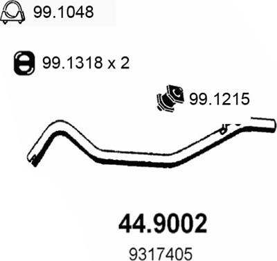 ASSO 44.9002 - Труба вихлопного газу autocars.com.ua