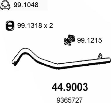ASSO 44.9003 - Труба вихлопного газу autocars.com.ua