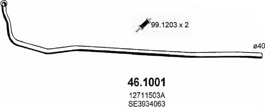 ASSO 46.1001 - Труба вихлопного газу autocars.com.ua