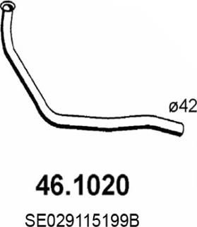 ASSO 46.1020 - Труба вихлопного газу autocars.com.ua