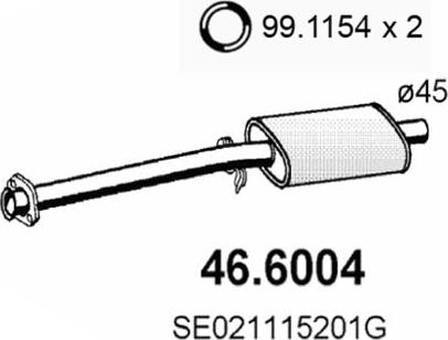 ASSO 46.6004 - Средний глушитель выхлопных газов avtokuzovplus.com.ua