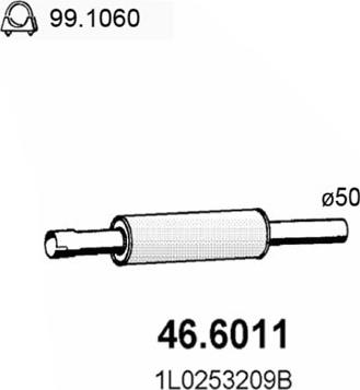 ASSO 466011 - Средний глушитель выхлопных газов autodnr.net