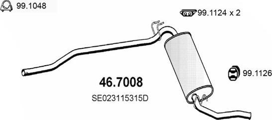 ASSO 46.7008 - Глушитель выхлопных газов, конечный autodnr.net