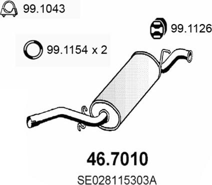 ASSO 46.7010 - Глушник вихлопних газів кінцевий autocars.com.ua