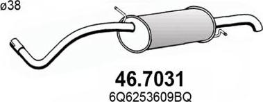 ASSO 46.7031 - Глушитель выхлопных газов, конечный avtokuzovplus.com.ua