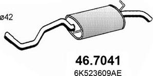 ASSO 46.7041 - Глушитель выхлопных газов, конечный avtokuzovplus.com.ua