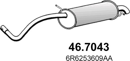 ASSO 46.7043 - Глушник вихлопних газів кінцевий autocars.com.ua