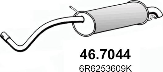 ASSO 46.7044 - Глушитель выхлопных газов, конечный avtokuzovplus.com.ua