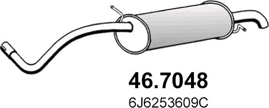 ASSO 46.7048 - Глушитель выхлопных газов, конечный avtokuzovplus.com.ua