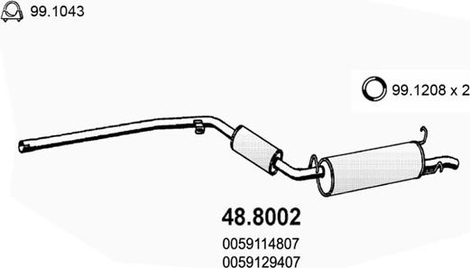 ASSO 48.8002 - Середній / кінцевий глушник ОГ autocars.com.ua