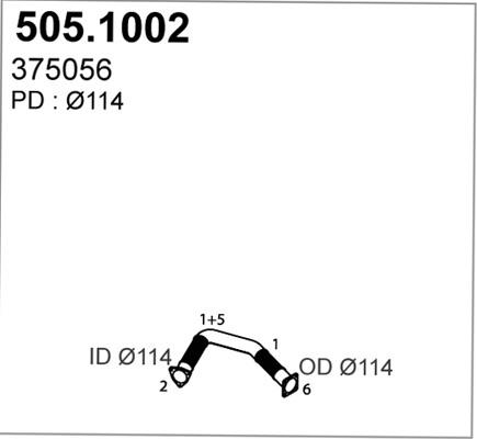 ASSO 505.1002 - Труба выхлопного газа avtokuzovplus.com.ua