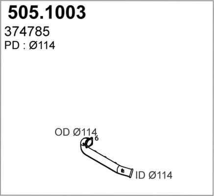 ASSO 505.1003 - Труба выхлопного газа avtokuzovplus.com.ua