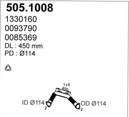 ASSO 505.1008 - Труба выхлопного газа avtokuzovplus.com.ua