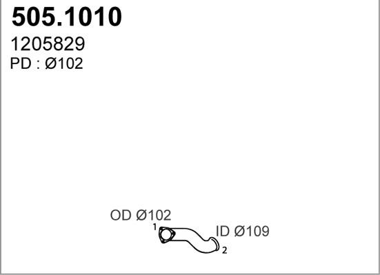 ASSO 505.1010 - Труба вихлопного газу autocars.com.ua