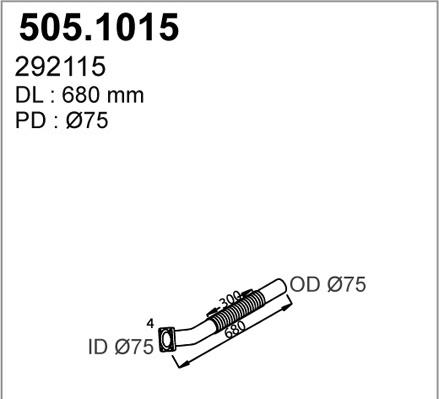 ASSO 505.1015 - Труба вихлопного газу autocars.com.ua