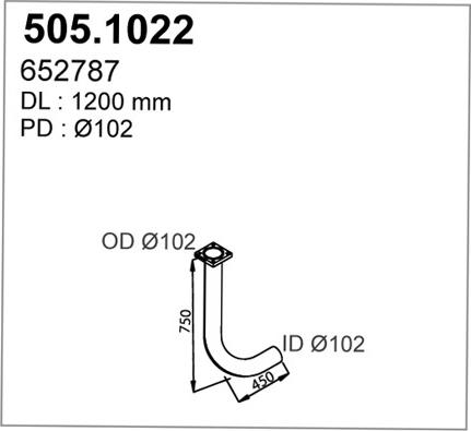 ASSO 505.1022 - Труба выхлопного газа avtokuzovplus.com.ua