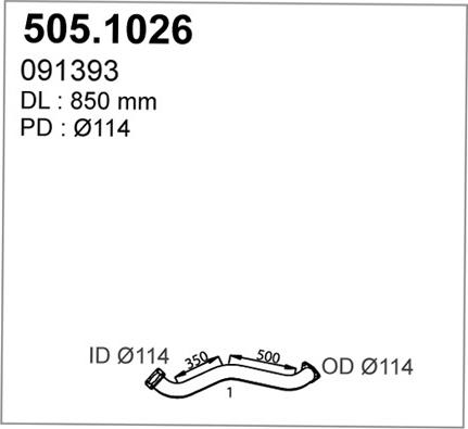 ASSO 505.1026 - Труба вихлопного газу autocars.com.ua