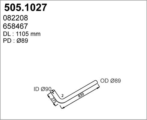 ASSO 505.1027 - Труба выхлопного газа avtokuzovplus.com.ua