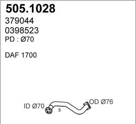 ASSO 505.1028 - Труба вихлопного газу autocars.com.ua